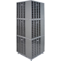 Heavy-Duty Industrial Carousel Drawer Cabinet, Steel, 480 Drawers, 27" W x 27" D x 80" H, Grey Kelford