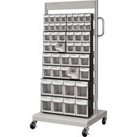 Servante mobile de bacs &agrave; plateaux inclinables, &agrave; un c&ocirc;t&eacute;, 46 bacs, 26-1/4" la x 22" p x 57-1/2" h Kelford