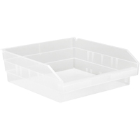 Bacs de rangement pour tablettes, 11-1/8" la x 4" H x 11-5/8" p, Transparent, Capacit&eacute; 30 lb Kelford