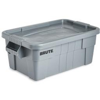 Brute Storage Tote with Lid, 27.88” D x 16.5” W x 10.7" H, 112 llbs. Capacity, Grey CF681 | Kelford