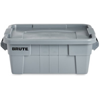 Brute Storage Tote with Lid, 27.88” D x 16.5” W x 10.7" H, 112 llbs. Capacity, Grey CF681 | Kelford