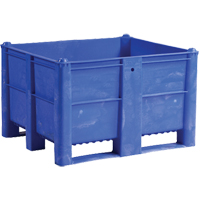 Pallet Container, 40"/47.25" D x 48"/39.4" W x 29"/29.1" H, 1543 lbs./2650 lbs. Capacity, Blue CF802 | Kelford