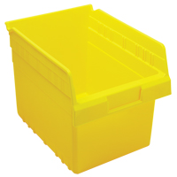 Store-Max Shelf Bins, 8-3/8" W x 8" H x 11-5/8" D, Yellow, 44 lbs. Capacity Kelford