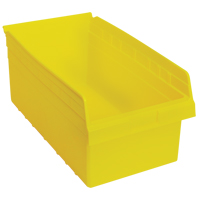 Store-Max Shelf Bins, 11-1/8" W x 8" H x 17-7/8" D, Yellow, 56 lbs. Capacity Kelford