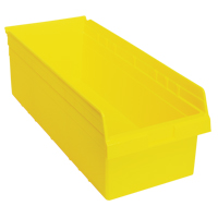 Store-Max Shelf Bins, 11-1/8" W x 8" H x 23-5/8" D, Yellow, 68 lbs. Capacity Kelford