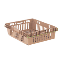 Agricultural Plastic Stack-N-Nest Container, 20.3" x 24" x 6.8", Beige CF926 | Kelford