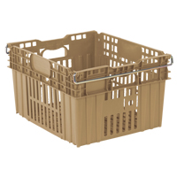 Agricultural Plastic Stack-N-Nest Container, 20" x 24" x 13.4", Beige CF927 | Kelford