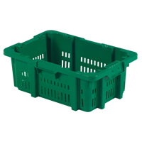 Food Handling Plastic Stack-N-Nest Container, 16" x 23.9" x 8.8", Green CF931 | Kelford