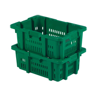 Food Handling Plastic Stack-N-Nest Container, 16" x 23.9" x 8.8", Green CF931 | Kelford