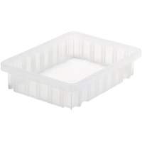 Divider Box<sup>®</sup> Container, Plastic, 10.875" W x 8.25" D x 2.5" H, Clear CF949 | Kelford