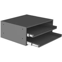 Large Slide Rack for Compartment Box Cabinets, Steel, 2 Slots, 20" W x 15-15/16" D x 8-3/16" H, Grey Kelford