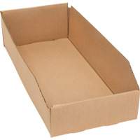 Boîtes profondes en carton ondul&eacute;, 7-3/4" la x 17-1/4" p x 4-1/2" h, Beige Kelford