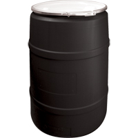Polyethylene Drums, 55 US gal (45 imp. gal.), Open Top, Black Kelford
