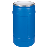 Polyethylene Drums, 30 US gal. (25 imp. Gal.), Open Top, Blue DC535 | Kelford