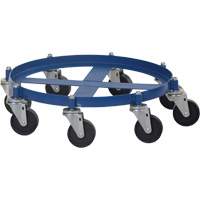 Octagon Drum Dolly, Steel, 2000 lbs. Capacity, 27-1/16" Diameter, Cast Iron Casters DC782 | Kelford