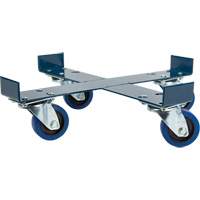 Drum Dolly, Steel, 1400 lbs. Capacity, 24" Diameter, Blue Elastic Casters Kelford
