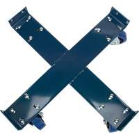 Drum Dolly, Steel, 1400 lbs. Capacity, 24" Diameter, Blue Elastic Casters Kelford