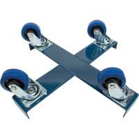 Drum Dolly, Steel, 1400 lbs. Capacity, 24" Diameter, Blue Elastic Casters Kelford