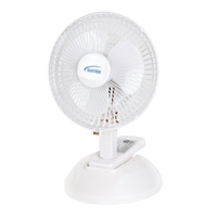 Clip-On & Desk Fan, 6" Diameter, 2 Speeds Kelford