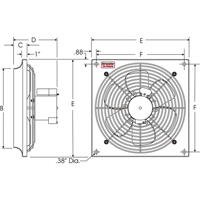 All Purpose Wall Fans, Commercial, 10" Dia., 2 Speeds EA376 | Kelford