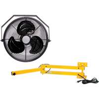 Industrial Workstation Fan Kit with Double Locking Arm, 12" Dia., 3 Speeds Kelford