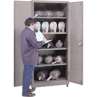 Heavy Gauge Storage Cabinets, Steel, 3 Shelves, 60" H x 36" W x 21" D, Grey FB012 | Kelford