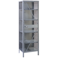 Wire Mesh Cabinet, Steel, 4 Shelves, 78" H x 24" W x 21" D, Grey FB015 | Kelford