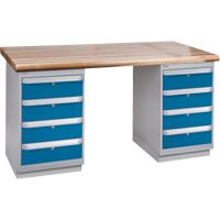 Pre-Designed Workbench, Dual Drawers, 2500 lbs. Cap., 72" W x 36" D, 34" H Kelford