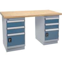 Heavy-Duty Workbench, Dual Drawers, 1500 lbs. Cap., 60" W x 36" D, 34" H Kelford