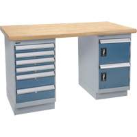 Workbench, Door & Drawers, 2500 lbs. Cap., 60" W x 36" D, 34" H Kelford