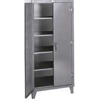 Rough & Tough Storage Cabinets, Steel, 4 Shelves, 72" H x 48" W x 24" D, Grey Kelford