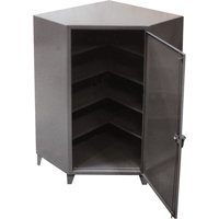 Corner Cabinets, Steel, 4 Shelves, 72" H x 48" W x 24" D, Grey FG850 | Kelford