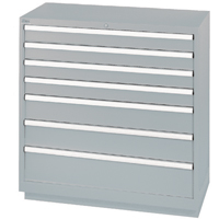 Drawer Cabinets, 7 Drawers, 40-1/4" W x 22-1/2" D x 41-3/4" H, Grey Kelford