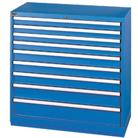 Drawer Cabinets, 9 Drawers, 40-1/4" W x 22-1/2" D x 41-3/4" H, Bright blue Kelford