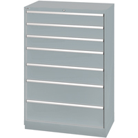 Drawer Cabinets, 7 Drawers, 40-1/4" W x 22-1/2" D x 59-1/2" H, Grey Kelford