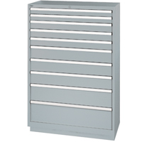 Drawer Cabinets, 10 Drawers, 40-1/4" W x 22-1/2" D x 59-1/2" H, Grey Kelford