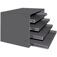 Compartment Box Cabinets, Steel, 4 Slots, 20" W x 15-3/4" D x 15" H, Grey Kelford