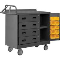 Mobile Workbench Cabinet with Bins, Steel Surface Kelford