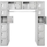 Assembled Archettes Clean Line Economy Lockers, 16 -tier, Bank of 3, 18" x 72" x 12", Steel Kelford