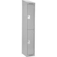 Casiers Clean Line, 2 niveaux, 12" x 18" x 78", Acier, Gris, Rivet (assembl&eacute;) Kelford