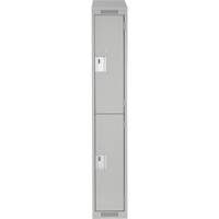 Casiers Clean Line, 2 niveaux, 12" x 18" x 78", Acier, Gris, Rivet (assembl&eacute;) Kelford