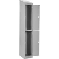 Clean Line Lockers, 2 -tier, Bank of 4, 48" x 18" x 78", Steel, Grey, Rivet (Assembled) Kelford