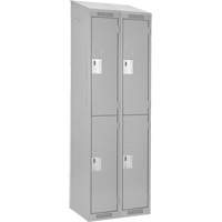 Clean Line Lockers, 2 -tier, Bank of 2, 24" x 18" x 78", Steel, Grey, Rivet (Assembled) Kelford