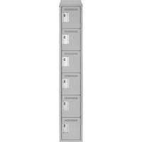 Clean Line Lockerette , 6 -tier, 12" x 18" x 78", Steel, Grey, Rivet (Assembled) Kelford