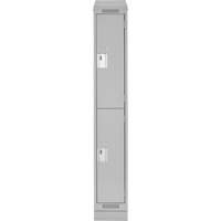 Casiers Clean Line, 2 niveaux, 12" x 18" x 82", Acier, Gris, Rivet (assembl&eacute;) Kelford