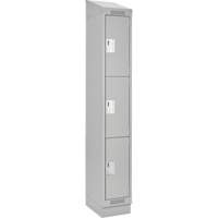 Casiers Clean Line, 3 niveaux, 12" x 18" x 82", Acier, Gris, Rivet (assembl&eacute;) Kelford
