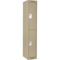 Casiers Clean Line, 2 niveaux, 12" x 18" x 72", Acier, Beige, Rivet (assembl&eacute;) Kelford