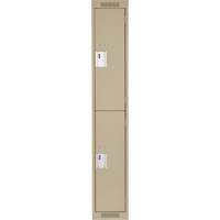 Casiers Clean Line, 2 niveaux, 12" x 18" x 72", Acier, Beige, Rivet (assembl&eacute;) Kelford