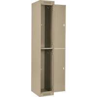 Clean Line Lockers, 2 -tier, Bank of 4, 48" x 18" x 72", Steel, Beige, Rivet (Assembled) Kelford
