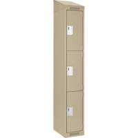 Casiers Clean Line, 3 niveaux, 12" x 18" x 78", Acier, Beige, Rivet (assembl&eacute;) Kelford